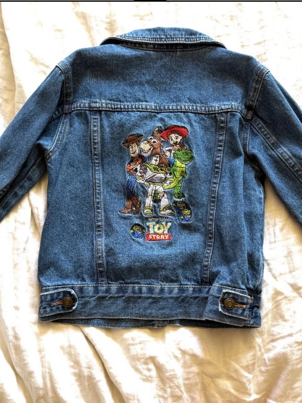 Disney Toy Story 25th Anniversary Blue Denim Kids Jacket / size 5/6